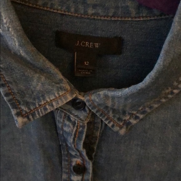 J. Crew Chambray Button Pullover Shirt Size 12 - Picture 3 of 5